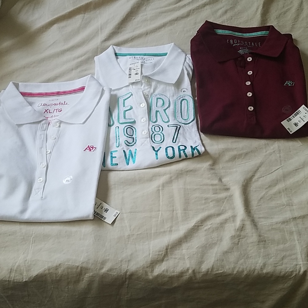 3 x New w/tags Aeropostal Womans Polos Size XL
